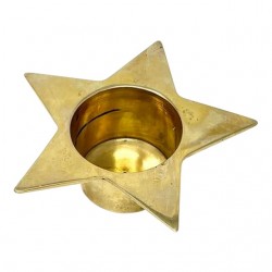 Home Decor | Vintage Solid Brass Star Shaped Votive Holder - UT36546