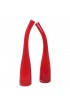 Home Decor | Vintage Tall Red Glass Curved Vases With Bubbles - a Pair - OV82334