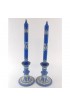 Home Decor | Wedgwood Neoclassical Cream on Lavender Blue Jasperware Candlesticks With Candles- a Pair - HT63466