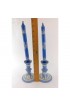 Home Decor | Wedgwood Neoclassical Cream on Lavender Blue Jasperware Candlesticks With Candles- a Pair - HT63466