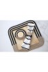 Home Tableware & Barware | Fan Sisal Napkin Rings Black & Cream - Set of 4 - IZ50931
