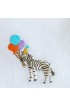 Home Tableware & Barware | Hand Embroidered Party Zebra Fold-Over Cocktail Napkins, Set of 4 in Gift Box - CX01972