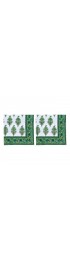 Home Tableware & Barware | Juhi Flower Napkins, Green - A Pair - LB61740