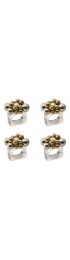 Home Tableware & Barware | Kim Seybert Bauble Napkin Ring in Gold and Silver - Set of 4 - SA14176