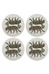 Home Tableware & Barware | Leopard Seeing Double White, 16 Round Pebble Placemats, Set of 4 - FR80216