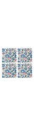 Home Tableware & Barware | Liberty of London Scalloped Cocktail Napkins Betsy Blue with Baby Blue Trim - Set of 4 - BC00408