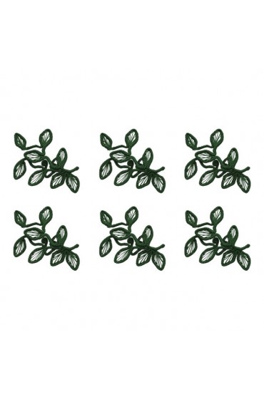 Home Tableware & Barware | Ruscus Napkin Rings in Green, Set of 6 - AR78072