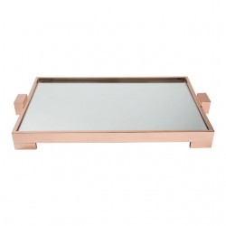 Home Tableware & Barware | Custom Rose Gold Mirrored Tray - BU25481