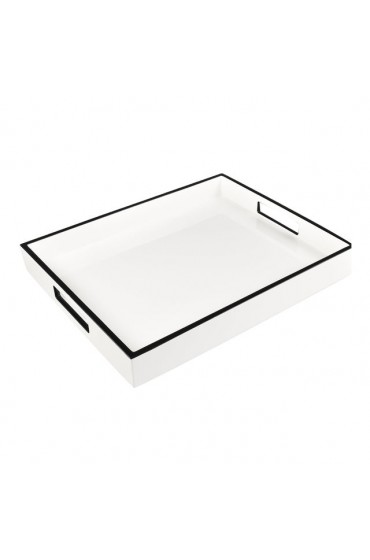 Home Tableware & Barware | Spritely Home Reiko Tray, White with Black Trim - PU89507