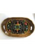 Home Tableware & Barware | 1980s Botanical Hand Painted Indonesian Teak Wood Tray - VP60133