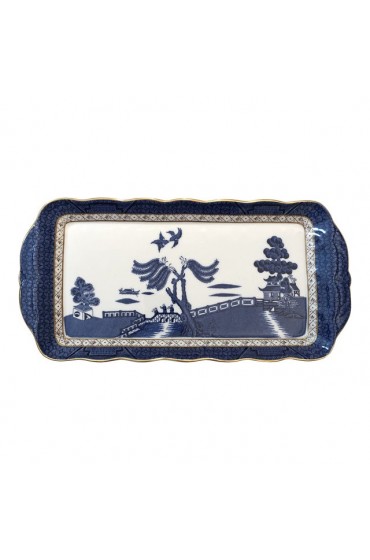 Home Tableware & Barware | 1980s Royal Doulton Blue Willow Gilded Tray - DG95448