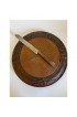 Home Tableware & Barware | Antique English Round Bread Board and Knife Carved Edges- 2 Pieces - GS48454