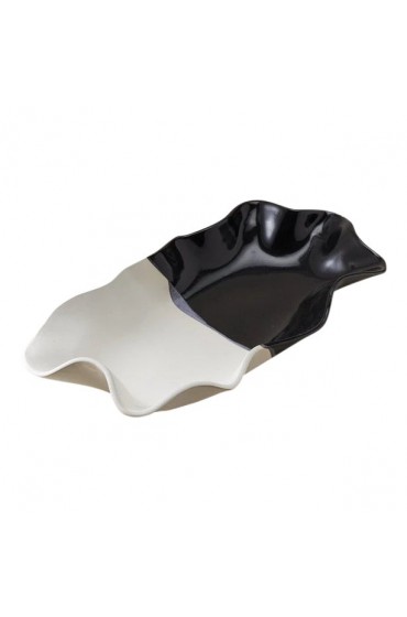 Home Tableware & Barware | Contemporary Handmade Ceramic Willow Tray - Noir/Blanc - BE78731