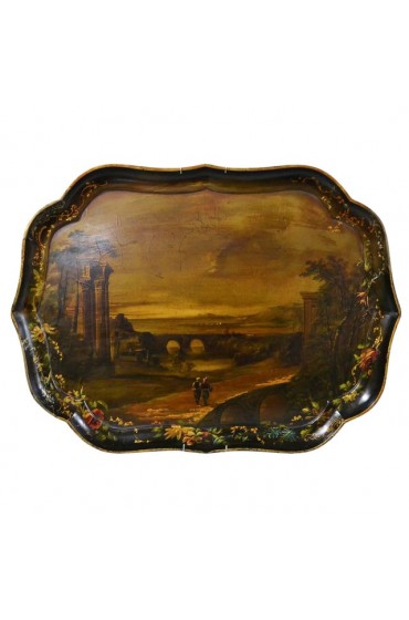 Home Tableware & Barware | English Painted Tray by Jennings & Bettridge, London - VZ57970