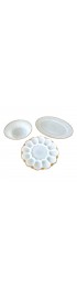 Home Tableware & Barware | Vintage Anchor Hocking Milk Glass Serving Tray, Bowl and Egg Dish - JE78316