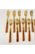 Home Tableware & Barware | 1920s French Art Deco Caramel Bakelite Dessert Forks in Hinged Box - Set of 12 - TE97611