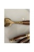 Home Tableware & Barware | 1960s Brass & Wood Serving Spoons- Set of 6 - HW13792