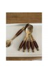 Home Tableware & Barware | 1960s Brass & Wood Serving Spoons- Set of 6 - HW13792
