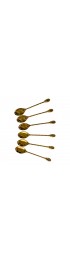 Home Tableware & Barware | 1970s Silea 24k Gold Over Silverplate Coffee Bean Demitasse Spoons- Set of 6 - VW27891
