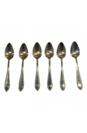 Home Tableware & Barware | Antique German Henninger Bros. Alpacca Demitasse Spoons in Case - Set of 6 - GT23308