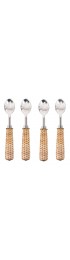 Home Tableware & Barware | Basketweave Condiment Spoons, Set of 4 - VW03091