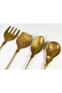 Home Tableware & Barware | Mid 20th Century Hanging Solid Brass With Wooden Handle Kitchen Cooking Utensils - Set of 4 - YK76394