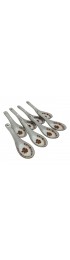 Home Tableware & Barware | Mid-Century Porcelain Asian Lotus Flower Soup Spoons - Set of 8 - DG02921