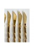 Home Tableware & Barware | Set of 6 Gold Plated Faux Bamboo Appetizer Spreader Knives - NR44465