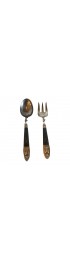 Home Tableware & Barware | Vintage Brass and Rosewood Serving Set - MX36321