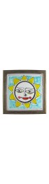 Home Tableware & Barware | 1960s DeSimone Hand Painted Sun Ceramic Tile Wood Frame - OF12789