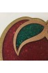 Home Tableware & Barware | 1970s Americana Folk Art Polymer Apple Trivet in Sparkle Red, Green and Gold - IR25684