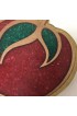 Home Tableware & Barware | 1970s Americana Folk Art Polymer Apple Trivet in Sparkle Red, Green and Gold - IR25684