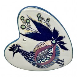 Home Tableware & Barware | Royal Copenhagen Fajance Peacock Heart Shaped Trivet - JL34931