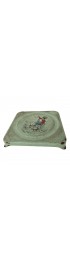 Home Tableware & Barware | Vintage French Pressed Square Metal Enameled Hand-Painted Trivet - DH31610