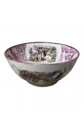 Home Tableware & Barware | Antique Sunderland Pink Splash Lustre Punch Bowl - UZ52247