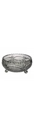Home Tableware & Barware | European Crystal Bowl Saw Tooth Etched Floral Pattern 9