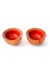 Home Tableware & Barware | Late 20th Century Mid-Century Modern Wooden Bowls With Red Enamel Interior- Set of 2 - UV35178