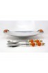 Home Tableware & Barware | Metal and Beaded Glass Salad Bowl and Utensils - Set of 3 - MW03909
