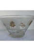 Home Tableware & Barware | Vintage 1970s Starlyte Chip Punch Bowl in 22k Gold Leaf Pattern - KK78728