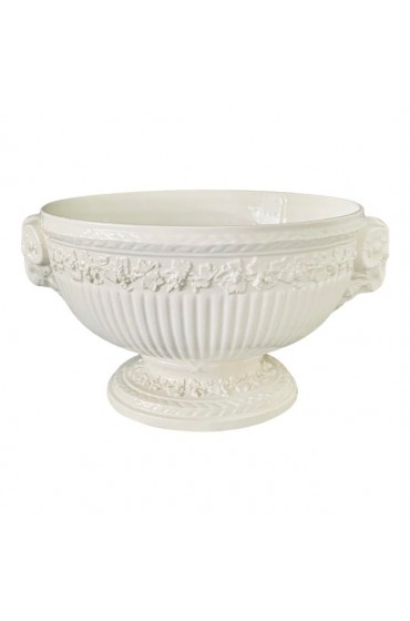 Home Tableware & Barware | Vintage Late 1940s Pedestal Centerpiece Bowl With Rams Handles by Wedgwood Etruria and Barlaston Embossed Queen’s Ware - EW40968