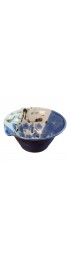 Home Tableware & Barware | Vintage Studio Art Pottery Blue Taupe Bowl - Floral Glaze Signed 