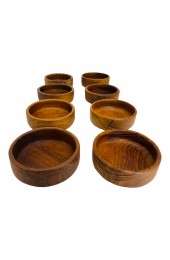 Home Tableware & Barware | Vintage Turned Wooden Bowls - Set of 8 - NW49557