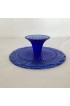 Home Tableware & Barware | 1930s Blue Pressed Glass Pedestal Cake Stand - MX25204