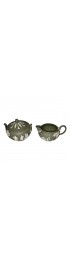 Home Tableware & Barware | 1950s Wedgwood Sage Green Jasperware Sugar Box & Creamer - 2 Pieces - AK93952