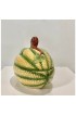 Home Tableware & Barware | 1960's Mottahedeh Majolica Melon Tureen With Leaf Tendril Lid - TJ42282