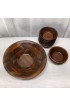 Home Tableware & Barware | 1960s Red & Black Walnut Salad Serving Set, Made in Missouri - 9 Pieces - YI39603