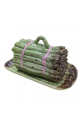 Home Tableware & Barware | 1980s Majolica Asparagus Tureen With Underplate & Ladle- 3 Pieces - WY17296