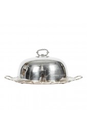 Home Tableware & Barware | Antique English Sheffield Silver Two-Piece Covered Dome - AE43424