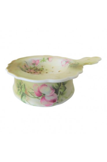 Home Tableware & Barware | Antique Nippon Porcelain Floral Tea Strainer Set- 2 Pieces - JY13448