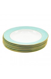 Home Tableware & Barware | Art Deco English Royal Cauldron Tiffany Blue Dinner Plates - 6 Pieces - QE79643